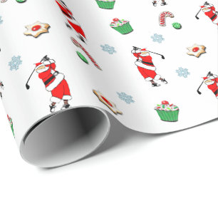 Kerstvakantie golf cadeaupapier
