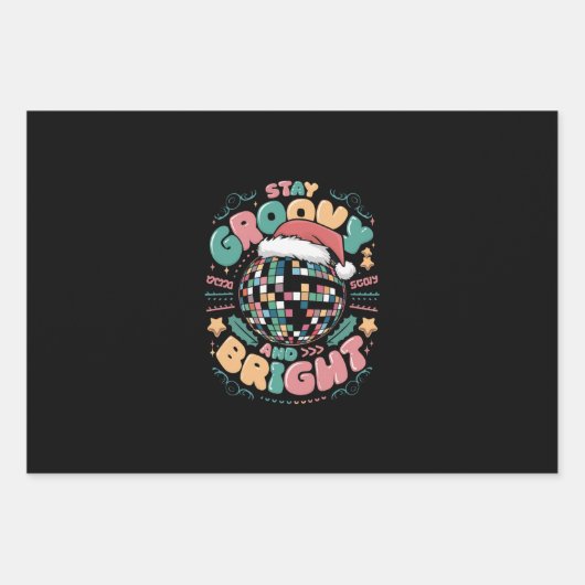 Kerstvakantie Groovy verblijf Groovy en Bright Inpakpapier Vel (Voorkant)