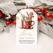 Kerstvakantie Heet Chocolade Waterverf Cadeaulabel