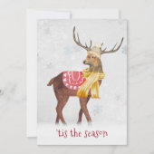 Kerstvakantie herten in sneeuwvlokken  kaart (Voorkant)