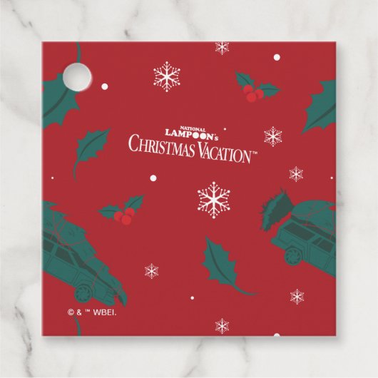 Kerstvakantie Holly Pattern Bedankjes Labels (Voorkant)