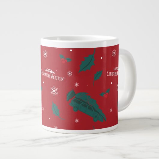 Kerstvakantie Holly Pattern Extra Grote Beker (Voorkant rechts)