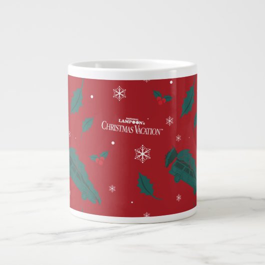 Kerstvakantie Holly Pattern Extra Grote Beker (Voorkant)