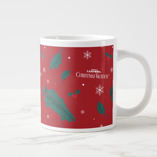 Kerstvakantie Holly Pattern Extra Grote Beker (Rechts)