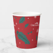 Kerstvakantie Holly Pattern Papieren Bekers (Achterkant)