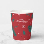 Kerstvakantie Holly Pattern Papieren Bekers (Links)