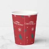 Kerstvakantie Holly Pattern Papieren Bekers (Rechts)