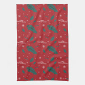 Kerstvakantie Holly Pattern Theedoek (Verticaal)