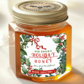 Kerstvakantie Honing met Holly & Berry Border Vierkante Sticker