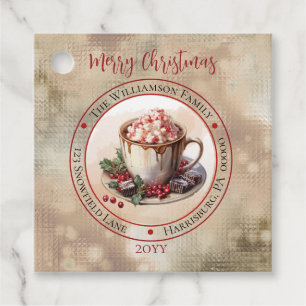 Kerstvakantie Hot Cocoa Circle Retouradres Bedankjes Labels