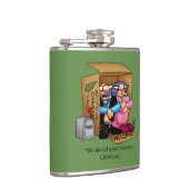 Kerstvakantie Humor Flask Gift Heupfles (Rechts)