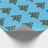  Kerstvakantie in blauw Cadeaupapier (Hoek)