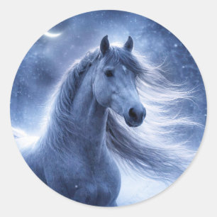 Kerstvakantie Joelfeest Paarden Sikkelmaan Ronde Sticker