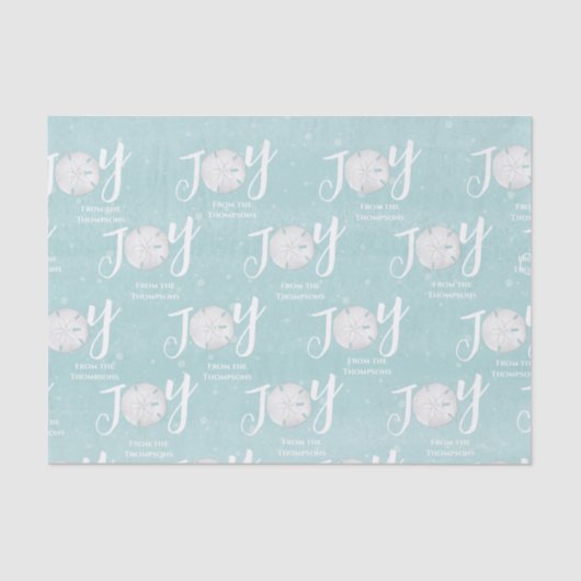 Kerstvakantie Joy Beach Turquoise Kust Tissuepapier (Voorkant)