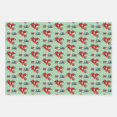 Kerstvakantie Joy Dragon Inpakpapier Vel (Voorkant 3)