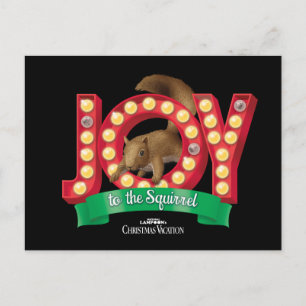 kerstvakantie Joy to the Squirrel Briefkaart