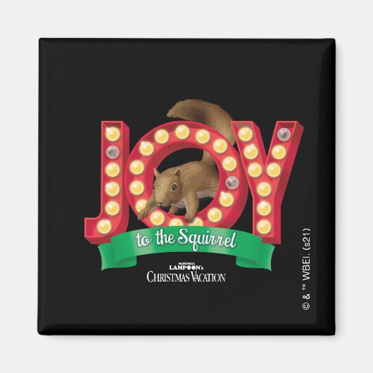 kerstvakantie | Joy to the Squirrel Magneet (Voorkant)