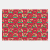 kerstvakantie | Joy to the Squirrel Pattern Inpakpapier Vel (Voorkant 3)