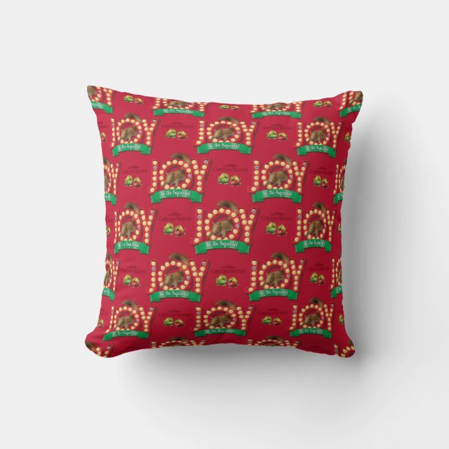 kerstvakantie | Joy to the Squirrel Pattern Kussen (Voorkant)