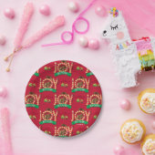 kerstvakantie | Joy to the Squirrel Pattern Papieren Bordje (Feest)