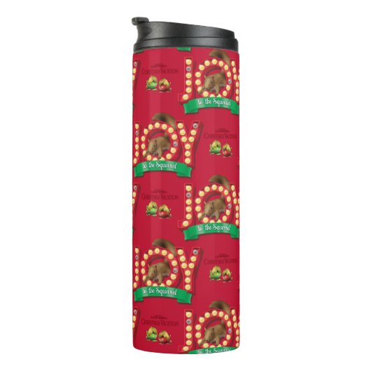 kerstvakantie | Joy to the Squirrel Pattern Thermosbeker (Geroteerd rechts)