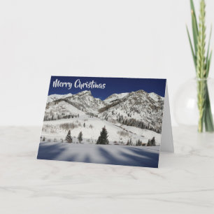 Kerstvakantie Kaart met Snowy Mountain Winterland