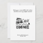 Kerstvakantie Kampeerder Rendier Buiten Zwart Feestdagenkaart (Voorkant)