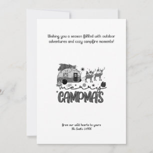 Kerstvakantie Kampeerder Rendier Buiten Zwart Feestdagenkaart