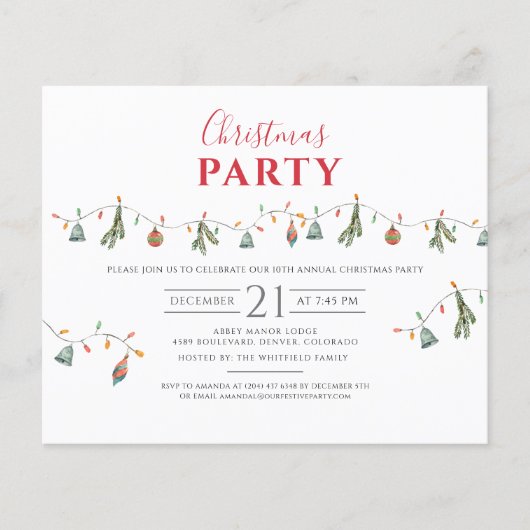 Kerstvakantie Kantoor Feestuitnodiging (Voorkant)