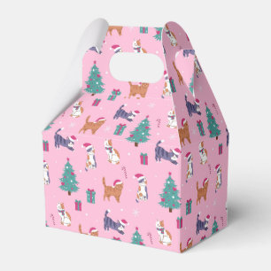 Kerstvakantie Katten en bomen vakantiepatroon Bedankdoosjes