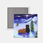 Kerstvakantie kattenmuis Christelijk Magneet (Voorkant / Achterkant)