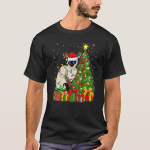 Kerstvakantie Kerstman Balinese Kat Kerstboom T-shirt