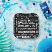 Kerstvakantie, kerstpatroon papieren bordje (Feest)