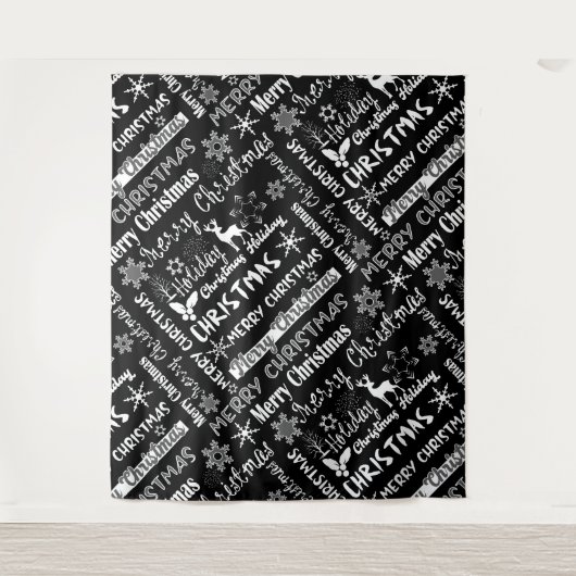 Kerstvakantie, kerstpatroon wandkleed (Voorkant)