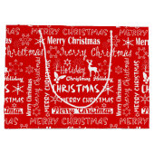 Kerstvakantie, kerstpatroon, winter groot cadeauzakje (Achterkant)