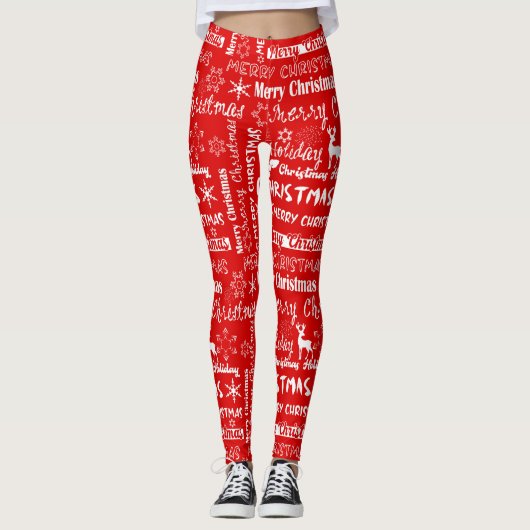 Kerstvakantie, kerstpatroon, winter leggings (Voorkant)