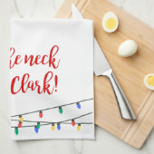 Kerstvakantie Keukenhanddoek (Quarter Fold)