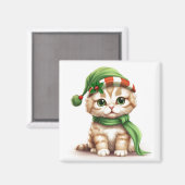 Kerstvakantie Kitten Magnet Magneet (Voorkant / Achterkant)