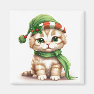 Kerstvakantie Kitten Magnet Magneet