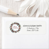 Kerstvakantie krans retour adres labels (Insitu)