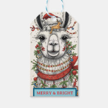 Kerstvakantie Lama Cadeautags