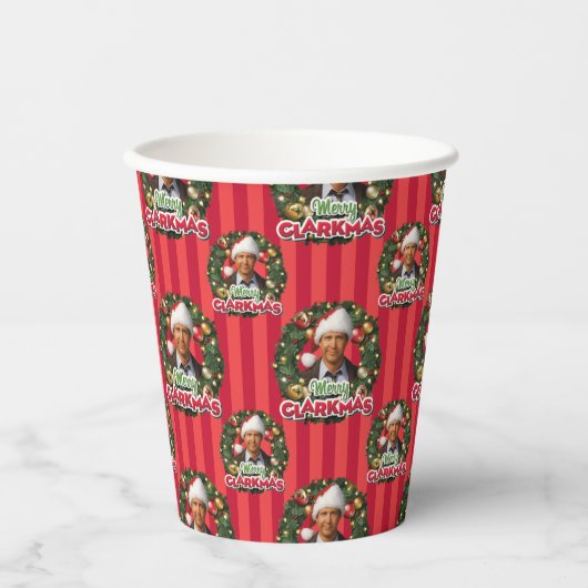 kerstvakantie | Merry Clarkmas Pattern Papieren Bekers (Voorkant)