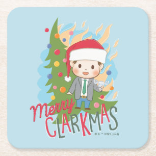 kerstvakantie Merry Clarkmas Vierkante Kartonnen Onderzetter