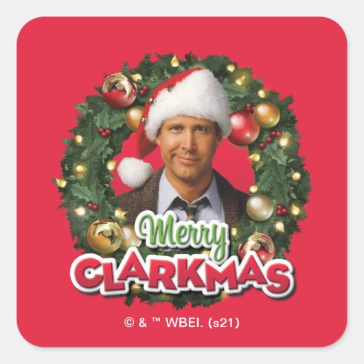 kerstvakantie | Merry Clarkmas Vierkante Sticker (Voorkant)