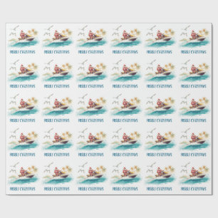 Kerstvakantie met Jetski met Kerstman Cadeaupapier