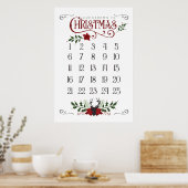 kerstvakantie met kerst aftellen poster (Keuken)
