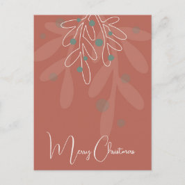 Kerstvakantie mistletoe rood briefkaart