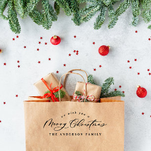 Kerstvakantie modern elegant minimaal script 	rubberstempel