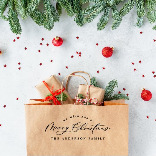 Kerstvakantie modern elegant minimaal script 	rubberstempel