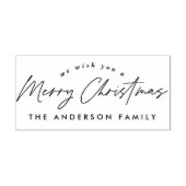 Kerstvakantie modern elegant minimaal script rubberstempel (Afrduk)